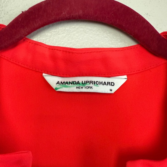 Amanda Uprichard Sleeveless Rylee Peplum Red Top size M - Picture 6 of 8